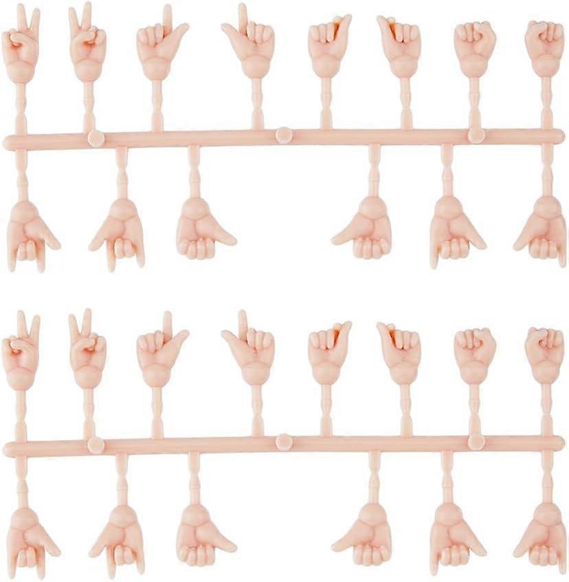 10 Set 22-29mm Long Hands for Making Small Plastic Hand Gesture Set Multiple Movable PeachPuff Hand Replacement