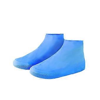 Rain Boots Waterproof Latex NonSlip Shoe Covers for Men and Women Blue Medium Boot Protectors