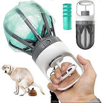 Pooper Scooper for Dogs,Portable 2 in 1 Dog Waste Pick-up Claw, 6.2' Palm Wide Dog Poo Later Disposal Container for Small Medium Large Dogs