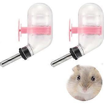 2Pcs No Drip Hanging Water Bottle Dispenser for Hamster Rabbit Guinea Pig Rat Gerbil Chinc
