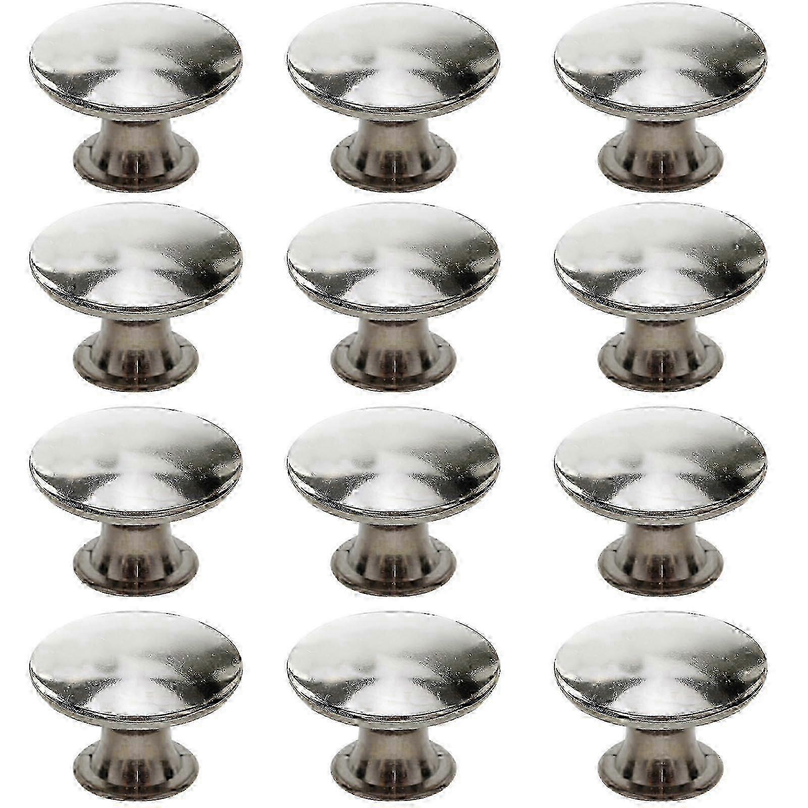 Silver Rustic Round Cabinet Knobs, 12 Pack, Zinc Alloy Iron Drawer Pulls
