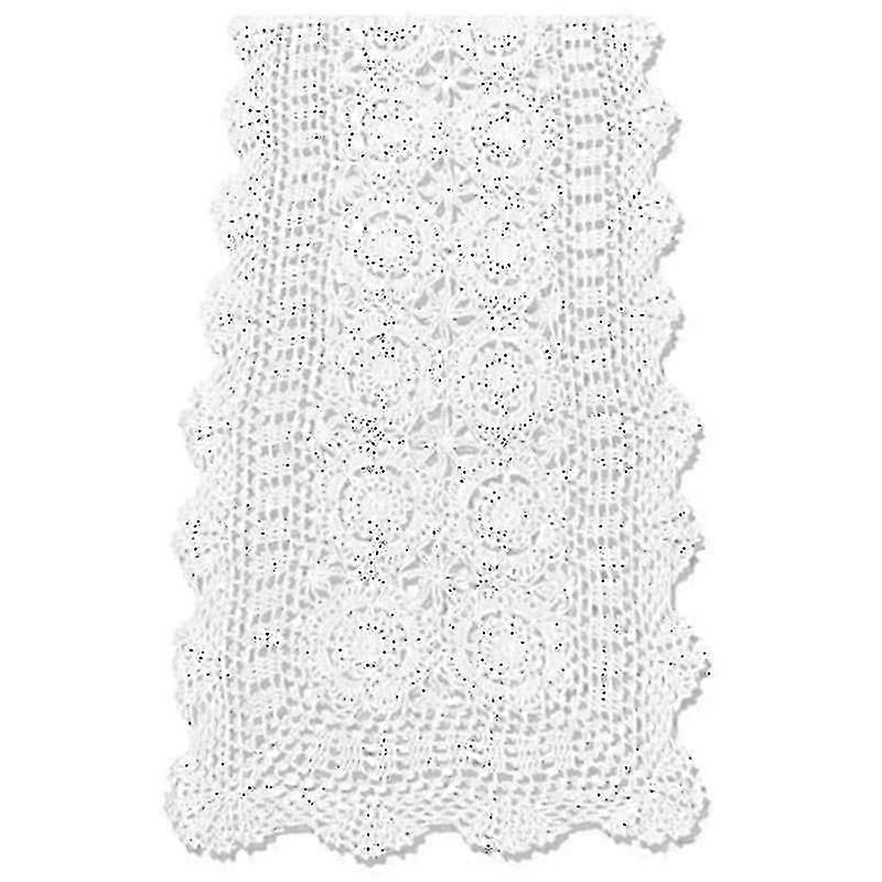 Handmade rectangular cotton crochet lace table runner