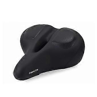 Sella da bicicletta in morbida schiuma con apertura centrale, traspirante e resistente all'acqua per comfort e supporto.