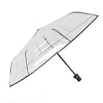 Compact Automatic Travel Umbrella Black Transparent Sturdy Design compatible with Outdoor Backpack Outings