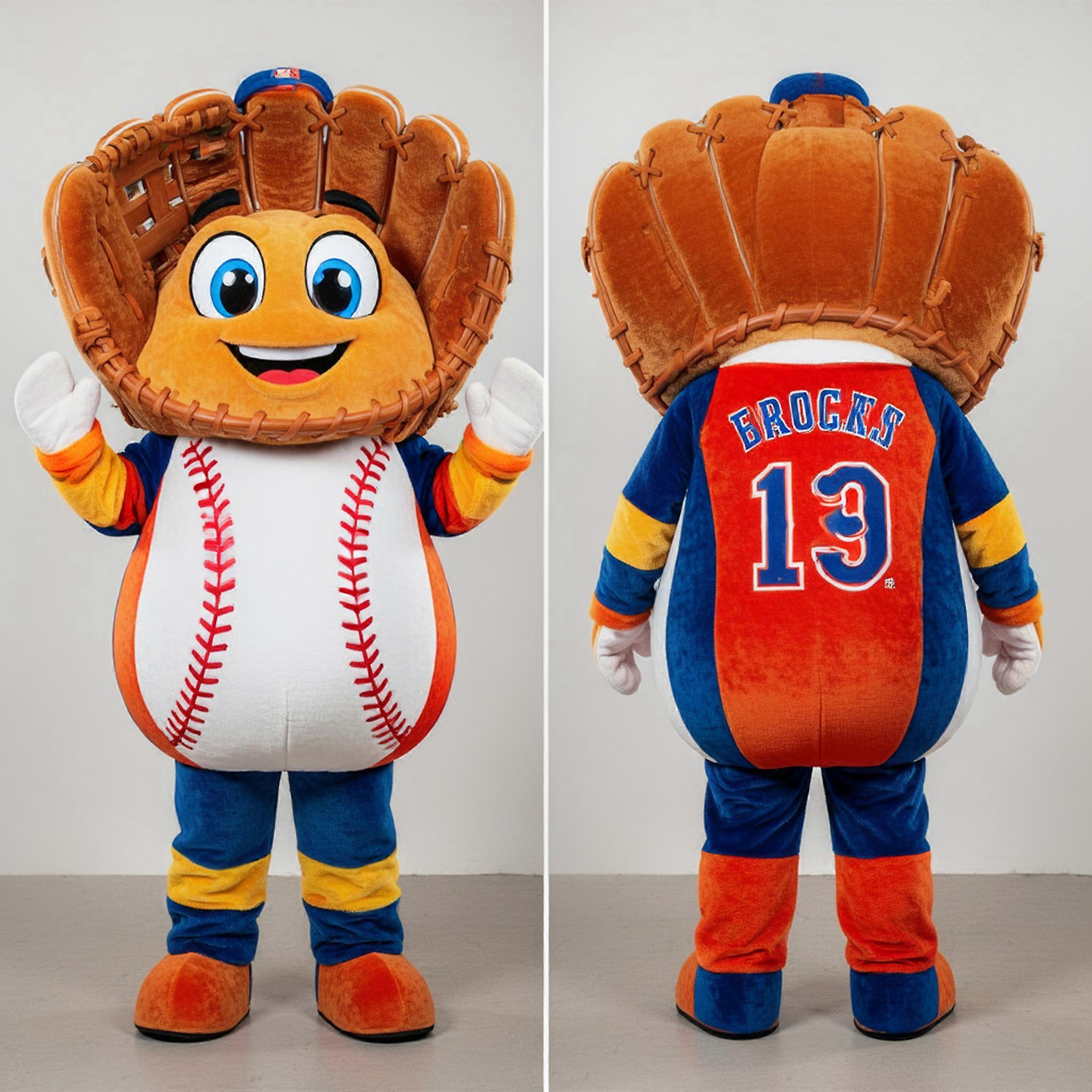 MASTICOT Tan Leather Oversized Baseball Glove Mascot