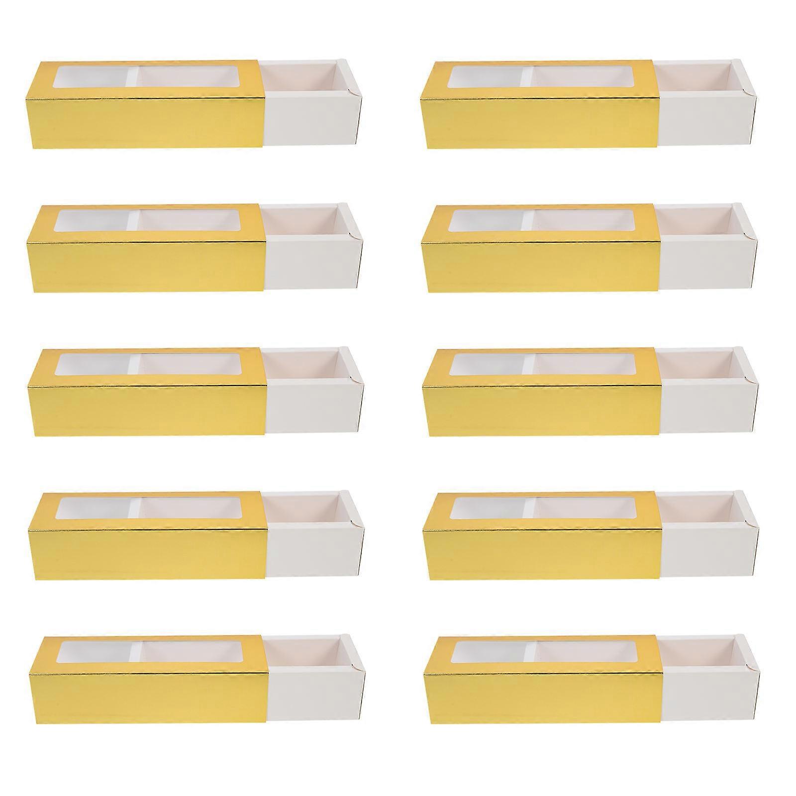 Macaron Packaging Boxes Window Display for Wrapping 10Pcs Assorted Color