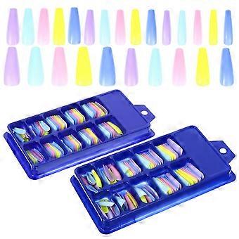 Colorful Long False Nail Ballet False Nail for Decor 2 Box Assortment