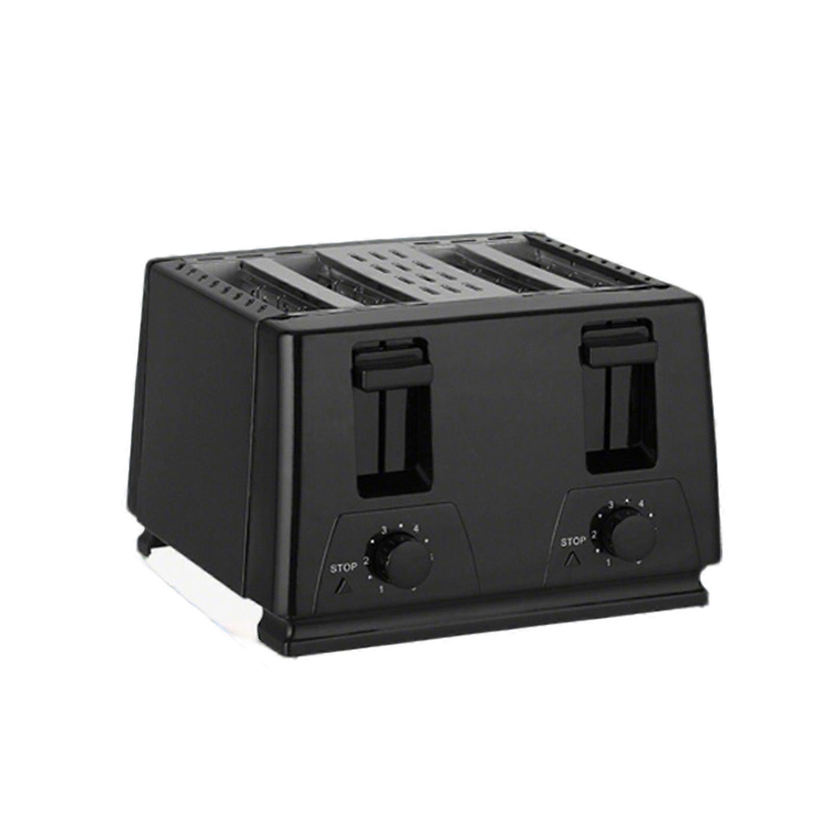 Black 4 Slice Toaster Variable Browning Defrost Reheat - Extra Wide SlothG