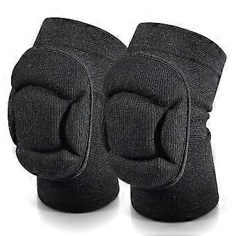 Ginocchiere con spugna spessa antiscivolo e traspirante, tutore di supporto, per uomo e donna, ideali per pallavolo, basket e yoga, colore nero (M)