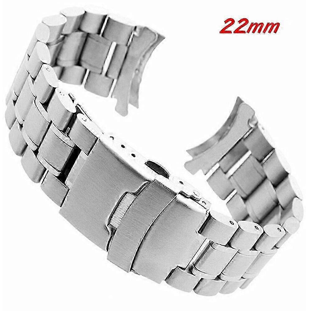 Solid Stainless Steel Strap Watch Band Strap Clasp Replacement 20- [MI]
