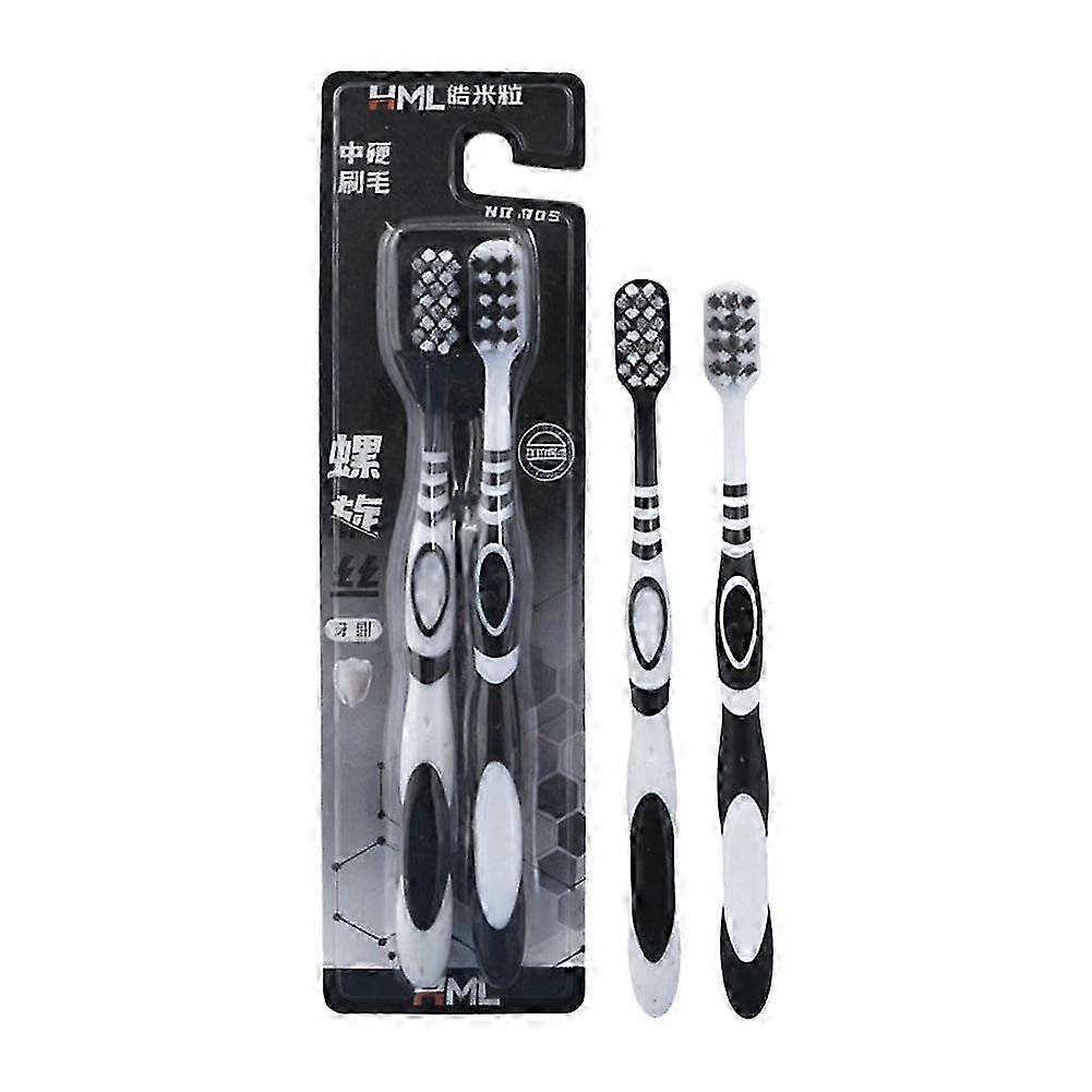 Non-Slip Coiled Bristle Toothbrushes 2-Pack