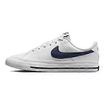 Nike Court Legacy Leather Low top Skateboard Shoes White Blue Unisex DA5380-125