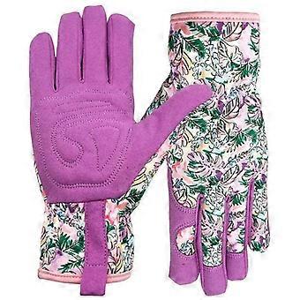 Women's gardening gloves, firm grip, breathable, puncture resistant, perfect for digging and planting.