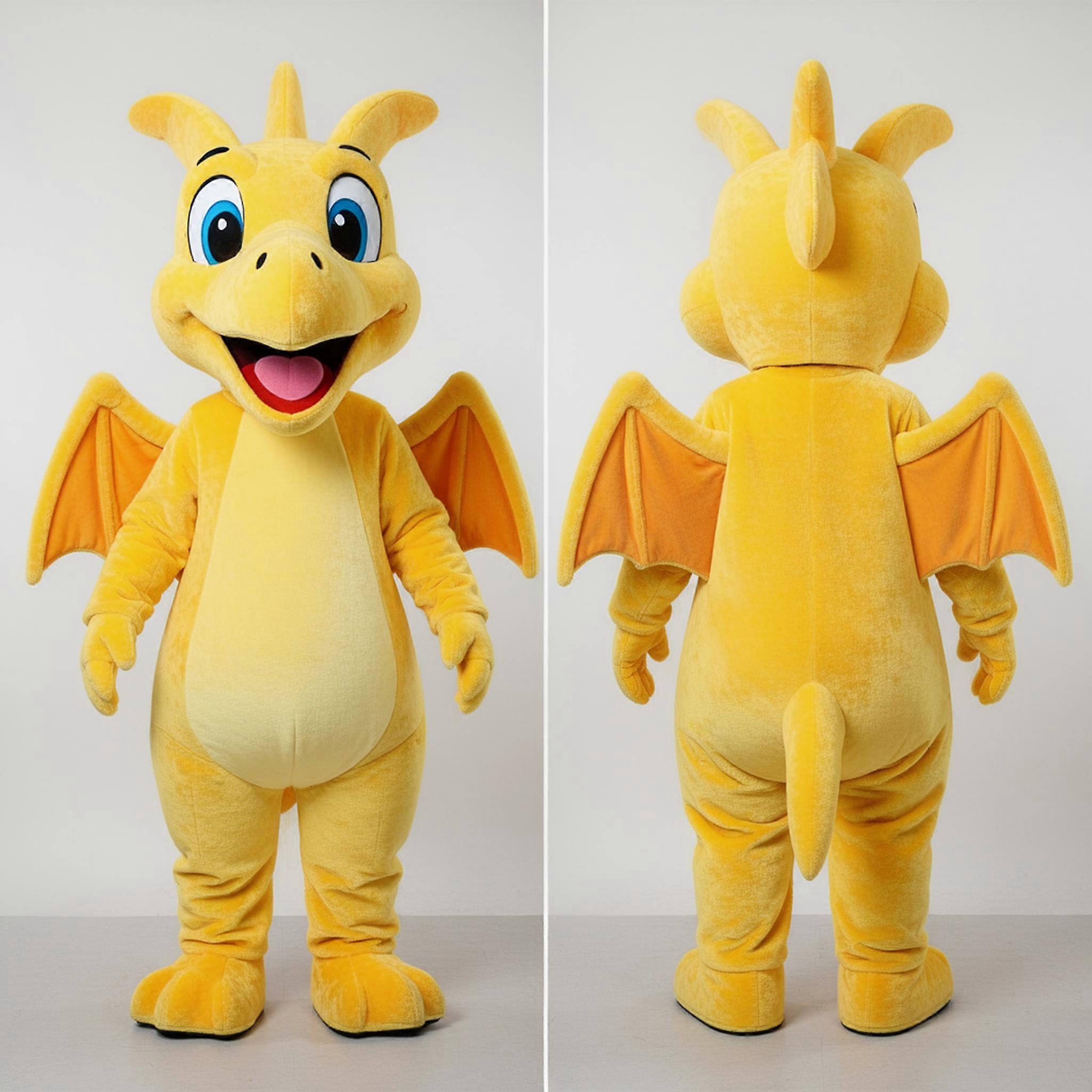 MASTICOT Golden Cartoon Pterodactyl Mascot