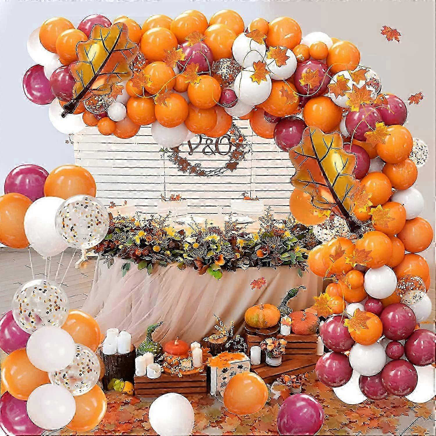 Fall Maple Leaf Balloon Garland,New 2026