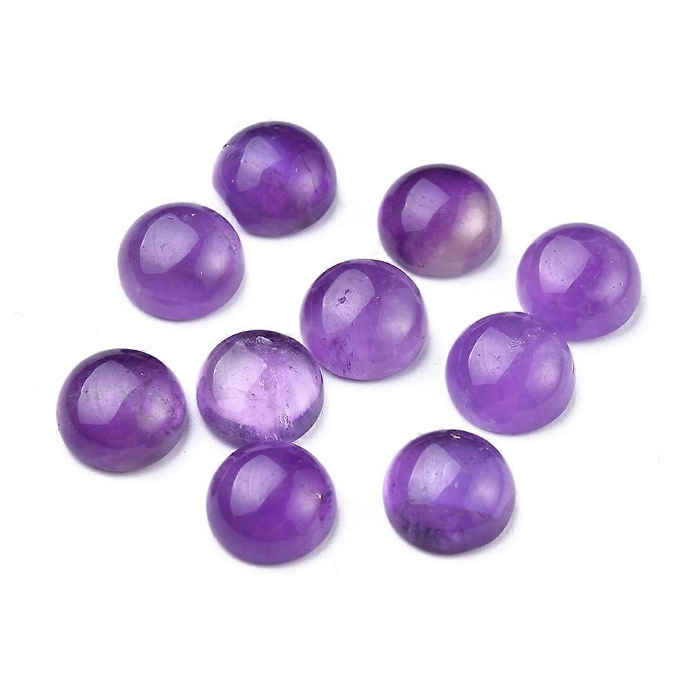 5pcs Amethyst Cabochons Half Round Grade A 8x3.5~4mm