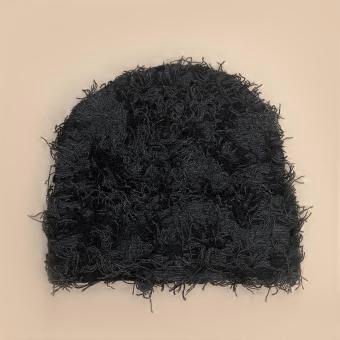 Autumn and winter European and American style personalized mixed color fluffy knitted hat for men and women to keep warm funny street hip hop pullover
