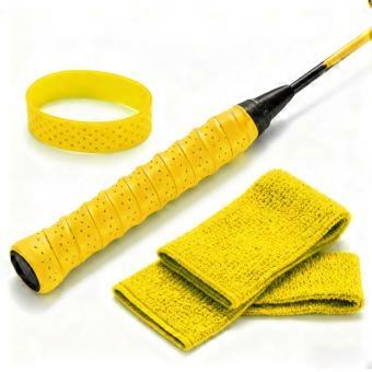 Badminton racket svettabsorberande bälte andningsbar köl grepp handlim för sport fitnessgul
