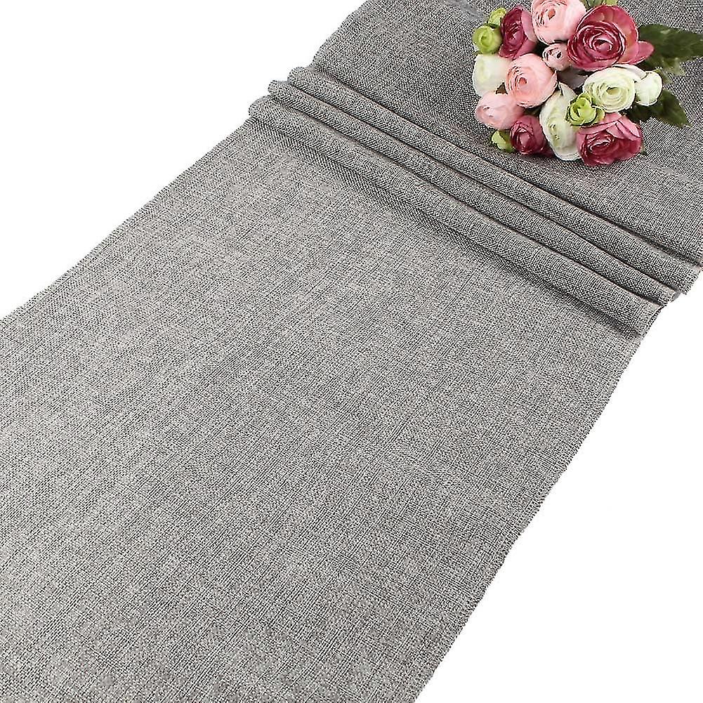 Gray Imitated Linen Table Burlap Table Linens For Home Decor