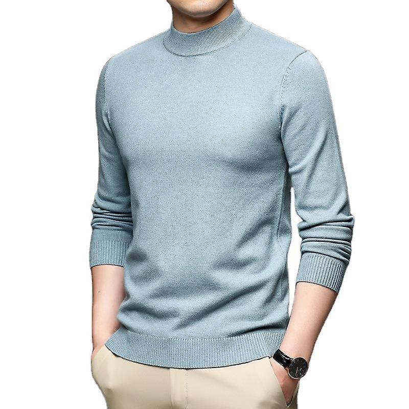 סתיו וחורף צבע טהור חצי צווארון קשמיר בגדי ריקוד גברים בכושר דק סוודר בסיס גברים קרדיגן