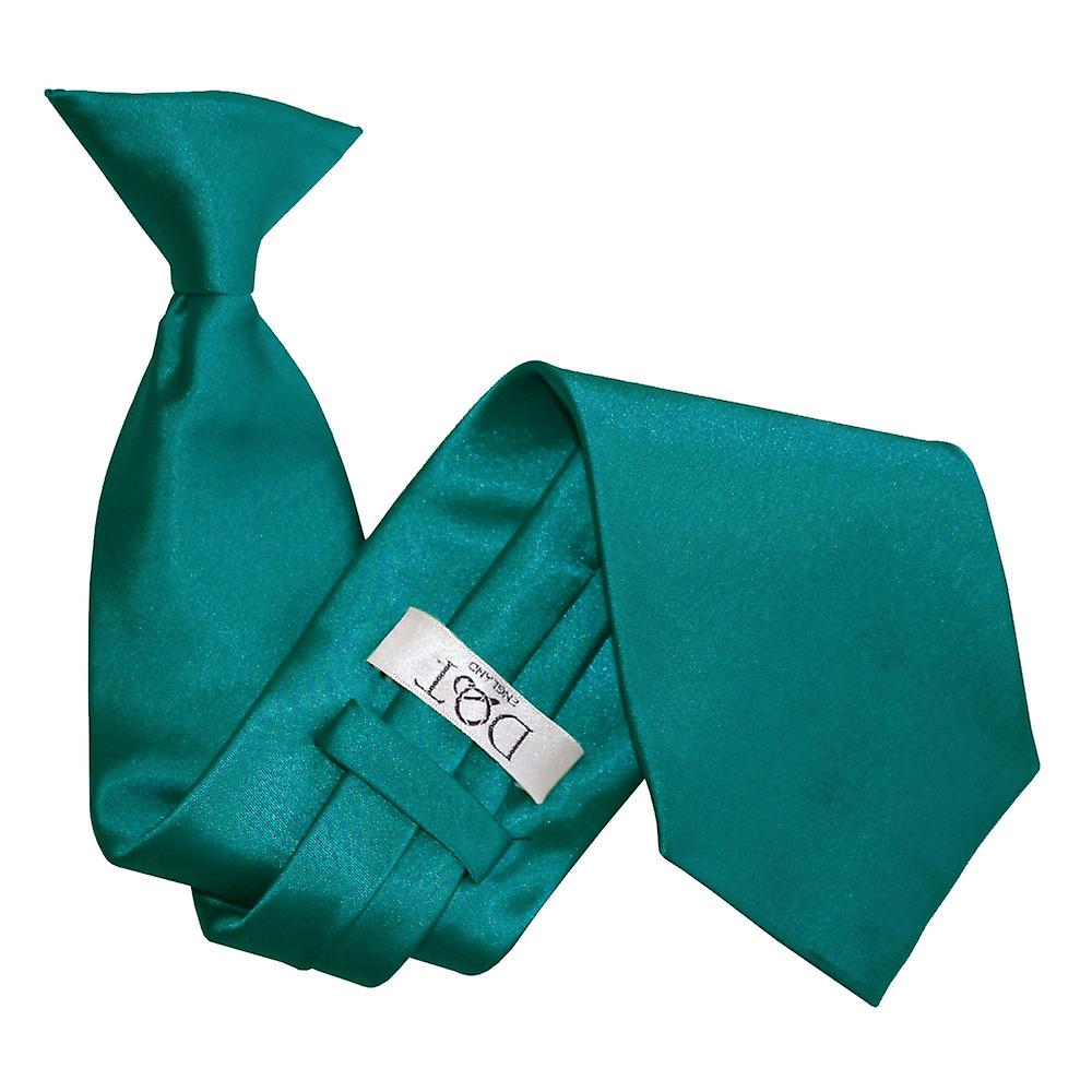 Teal Plain Satin Clip On Tie