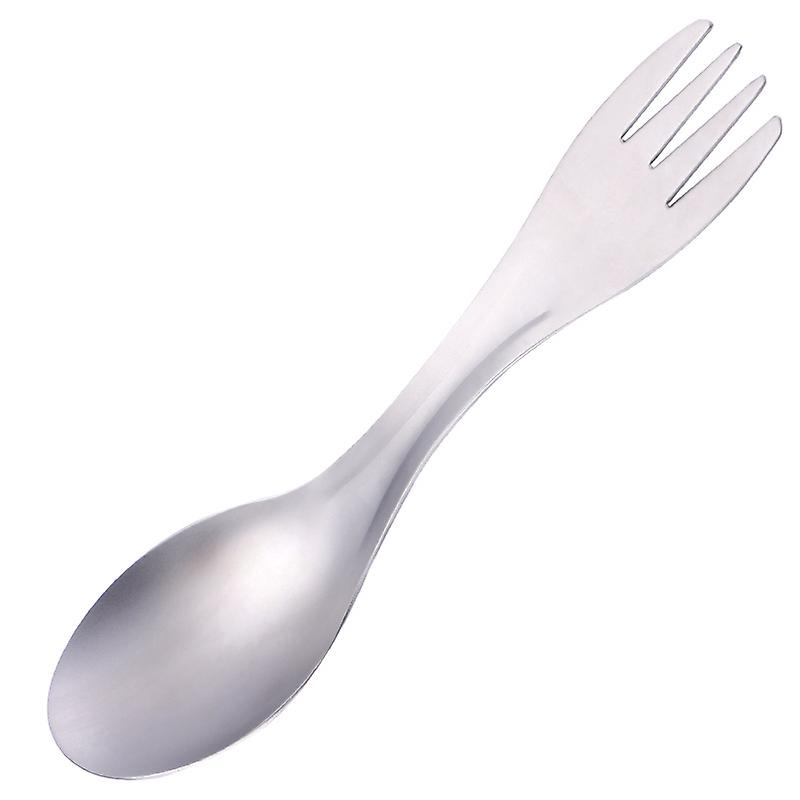Portable Multifunctional Titanium Alloy 2 in 1 Spoon Combination Spoon Outdoor Fork for Picnic