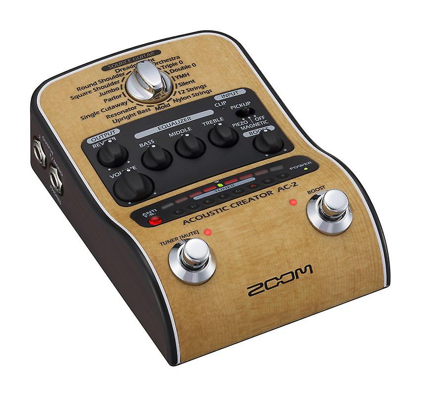 Zoom Ac-2 Acoustic Creator Acoustic Guitar Effect Device Accessory, Multi Effect Device, Preamplifier,function Pedal