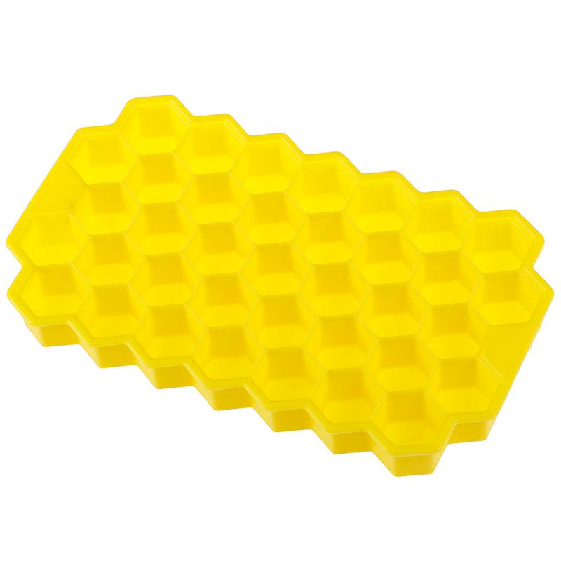 37 Cubes Home Honeycomb Shape Silicone Ice Cube Tray Mold Storage Container
