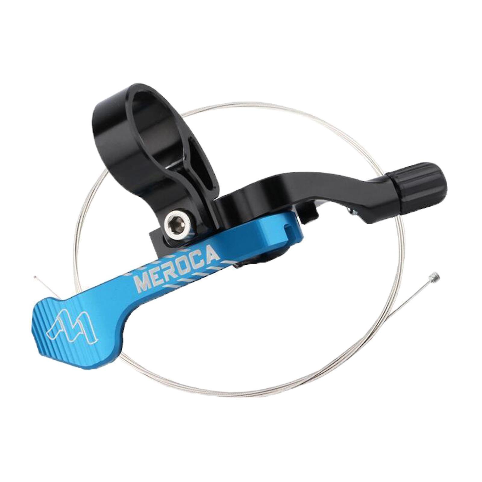 Bicycle Seatpost Dropper LEVER MTB Seat Post DROP MECHANICAL REMOTE CONTROL Blue