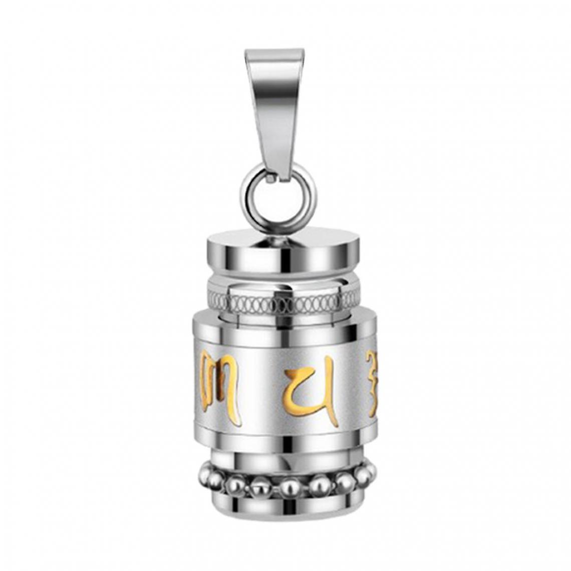 Titane Acier Bouddhisme Shurangama Mantra Pendentifs Charms Collier Argent