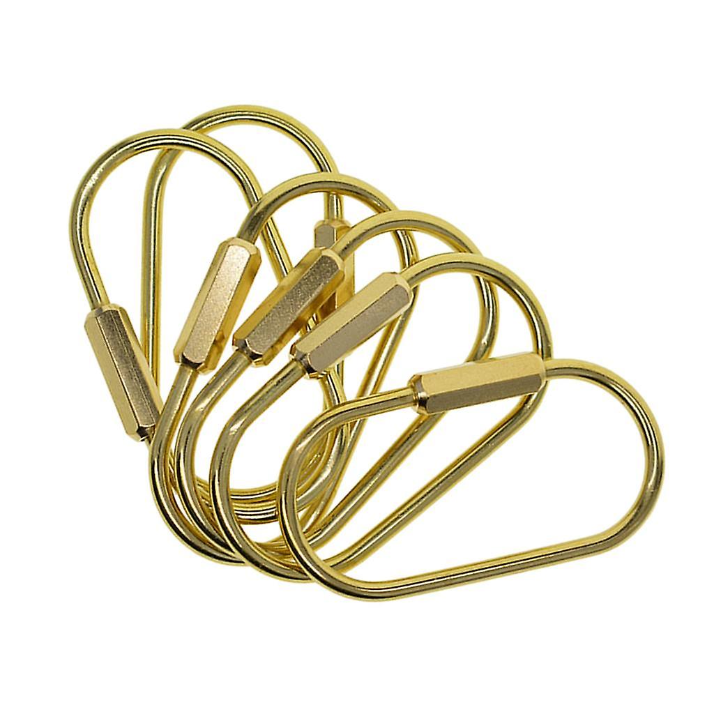 6pcs Durable Brass Screw Lock Key Chain Key Ring Creative Craft Hanging Ring