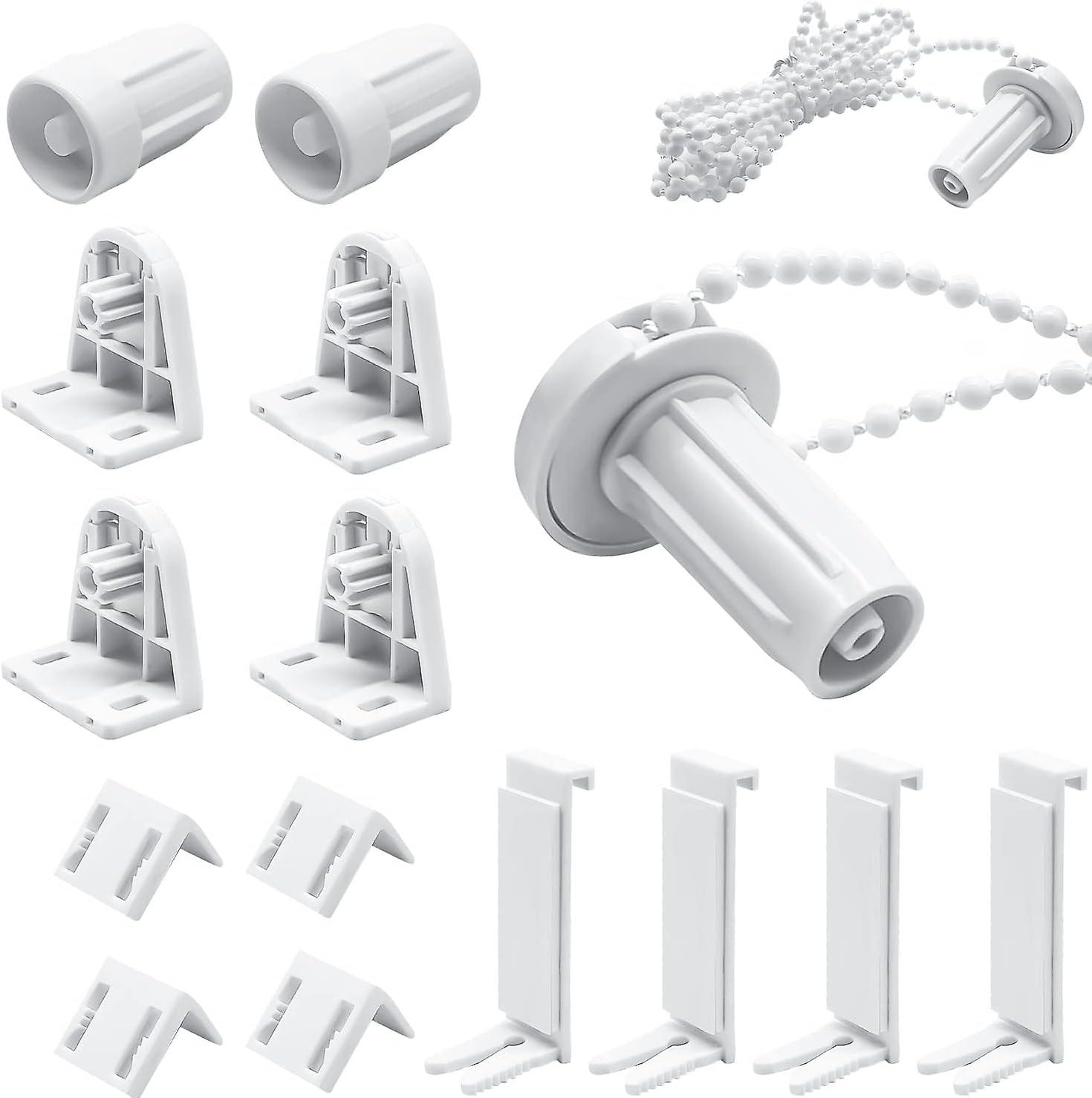 Sets 17mm Plastic Roller Blind Repair Kit, No Drilling Kit Required, White (AAA)