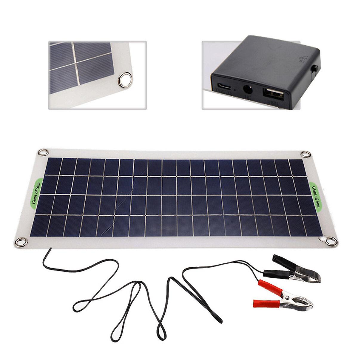 30W Solar Panel Kit With 12v Battery Charger, 100a Controller, And Usb For Rv Travel And Camping
