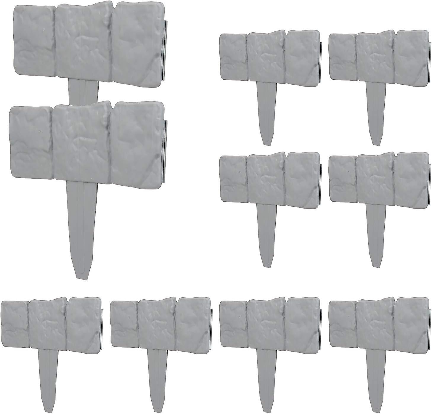10 Pack Lawn Edging Gray 2.5m Plastic Garden Edging