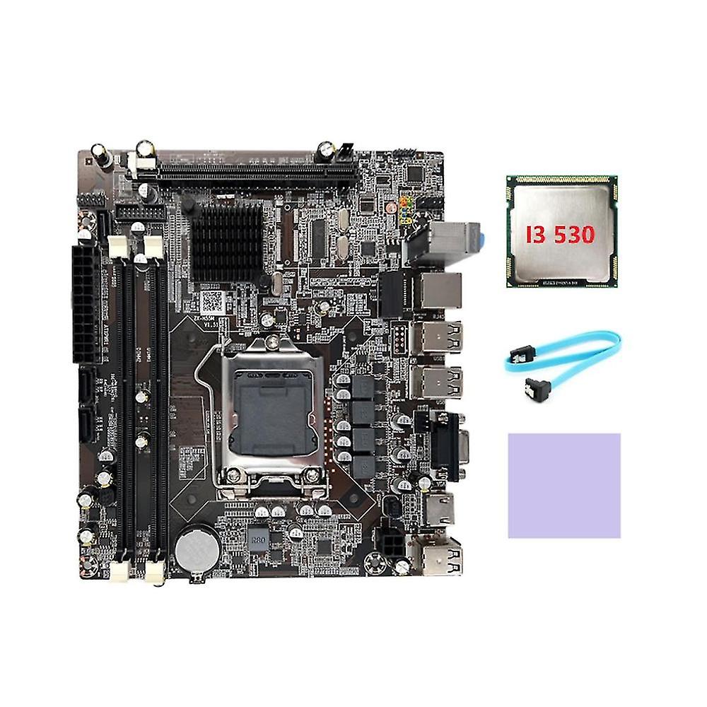 H55 Motherboard Lga1156 Supports I3 530 I5 760 Series Cpu Ddr3 Memory Motherboard+i3 530 Cpu+sata C