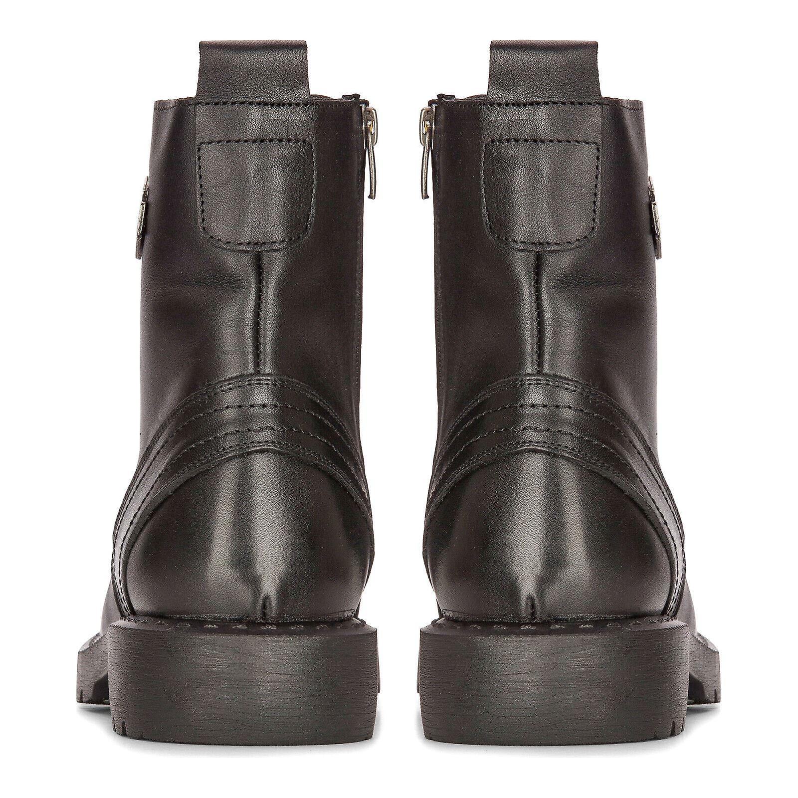 A1K1M31piu1uguale3×干場BLACK MILITARY Men's Leather Military Boots Black Combat Biker Motorcycle