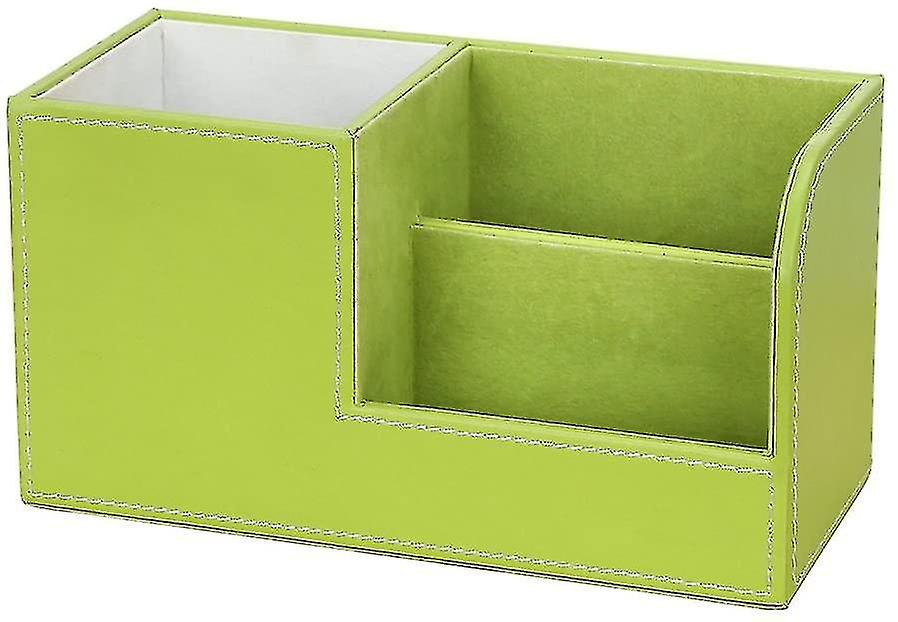 Multifunctional Desk Organizer 3 Storage Compartment Pen Holder (green)