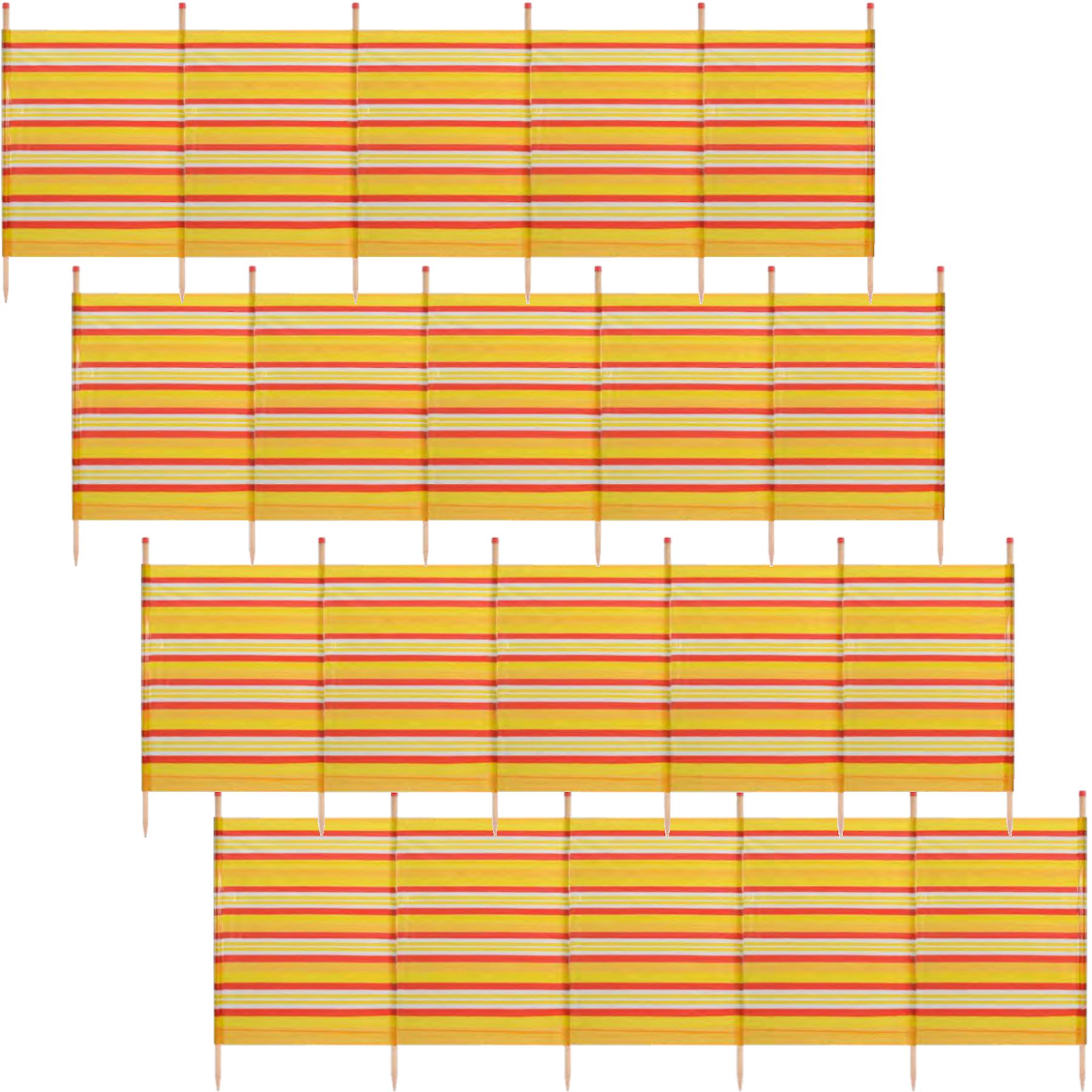 4 PACK 6 Pole Windbreak Beach Shelter 1.5m by 3.7m Screen Privacy Stripe