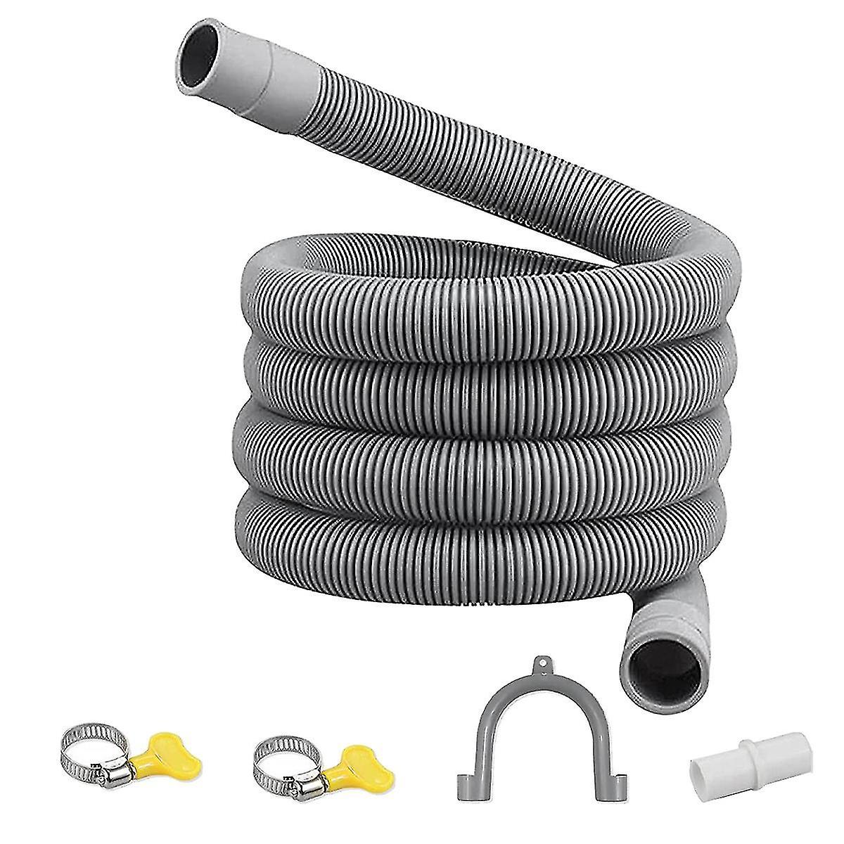Drain Hose Extension Set Universal Washing Machine Hose 2m, Include Bracket Hose Connector and Hose