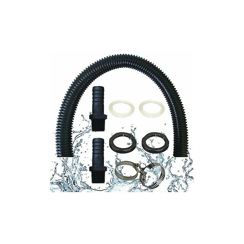 Rain Barrel Connection Hose Including 2 Hose Sockets with Locknut - Rain Barrel Connection Kit (50cm)