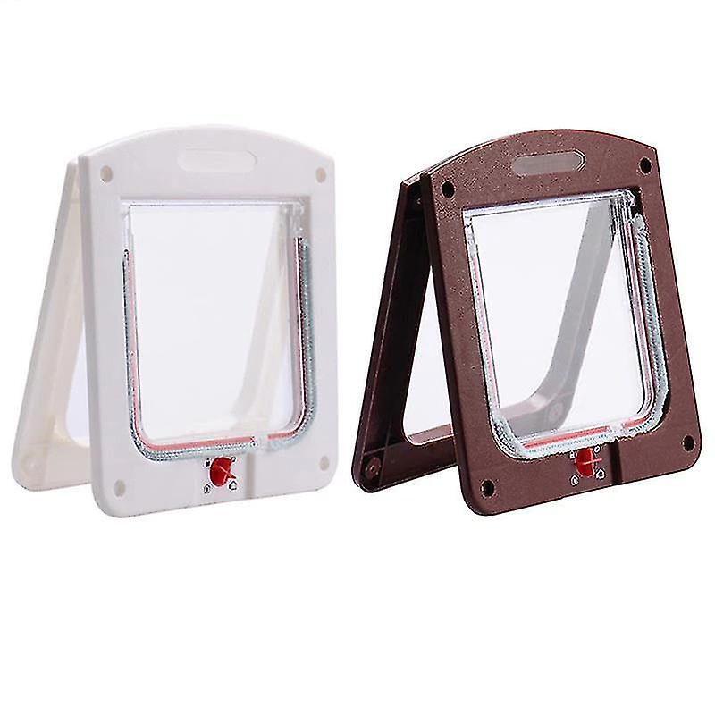 1pc Pet Dog Cat Door Free Access 4 Way Magnetic Lockable Flap Door Door Gate Telescoping Frame Flap Gate Magnetic Closure Door