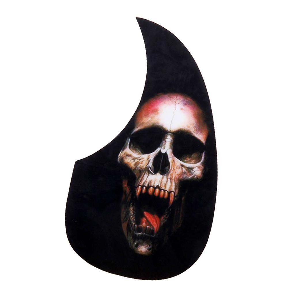 PVC Adhesive Pickguard for Guitar - Black with Skull Pattern