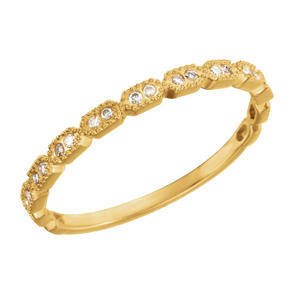 Bague en or jaune 14 carats avec diamant taille 7,08 DWT - Bague pour femme