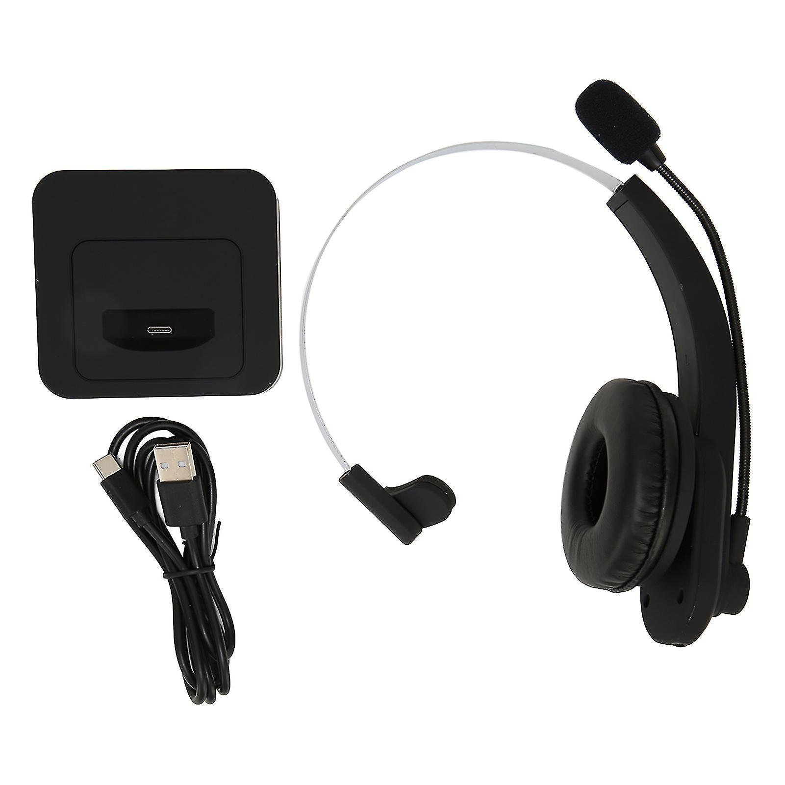 Bluetooth Telephone Headset 2.4G Noise Cancelling Single Ear Wireless Business Headphone with USB Transmitter