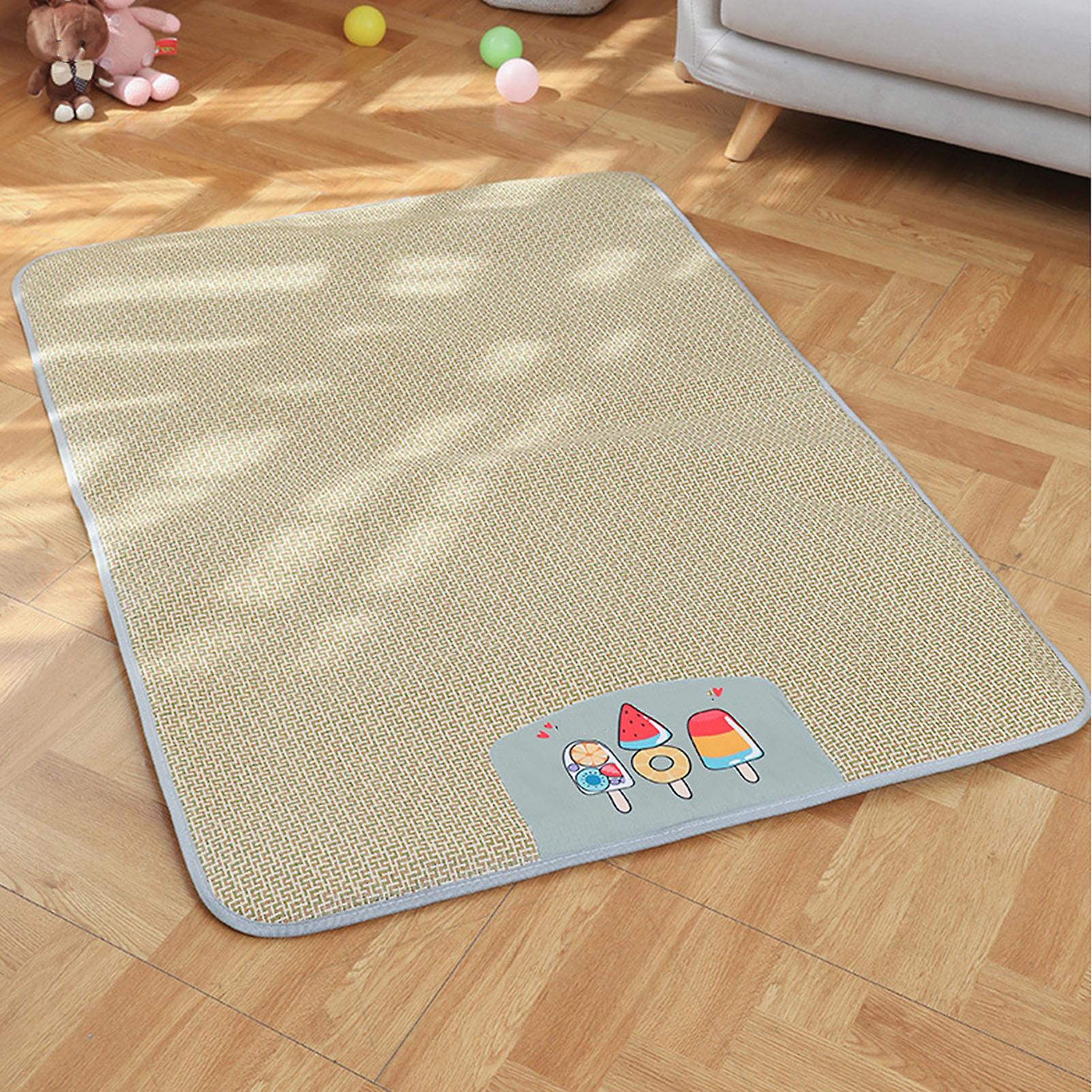 Pet Rattan Mat Breathable Prevent Slip Bite Comfortable Cat Cooling Pad for Summer Dog Kitten L 75x60cm / 29.5x23.6in