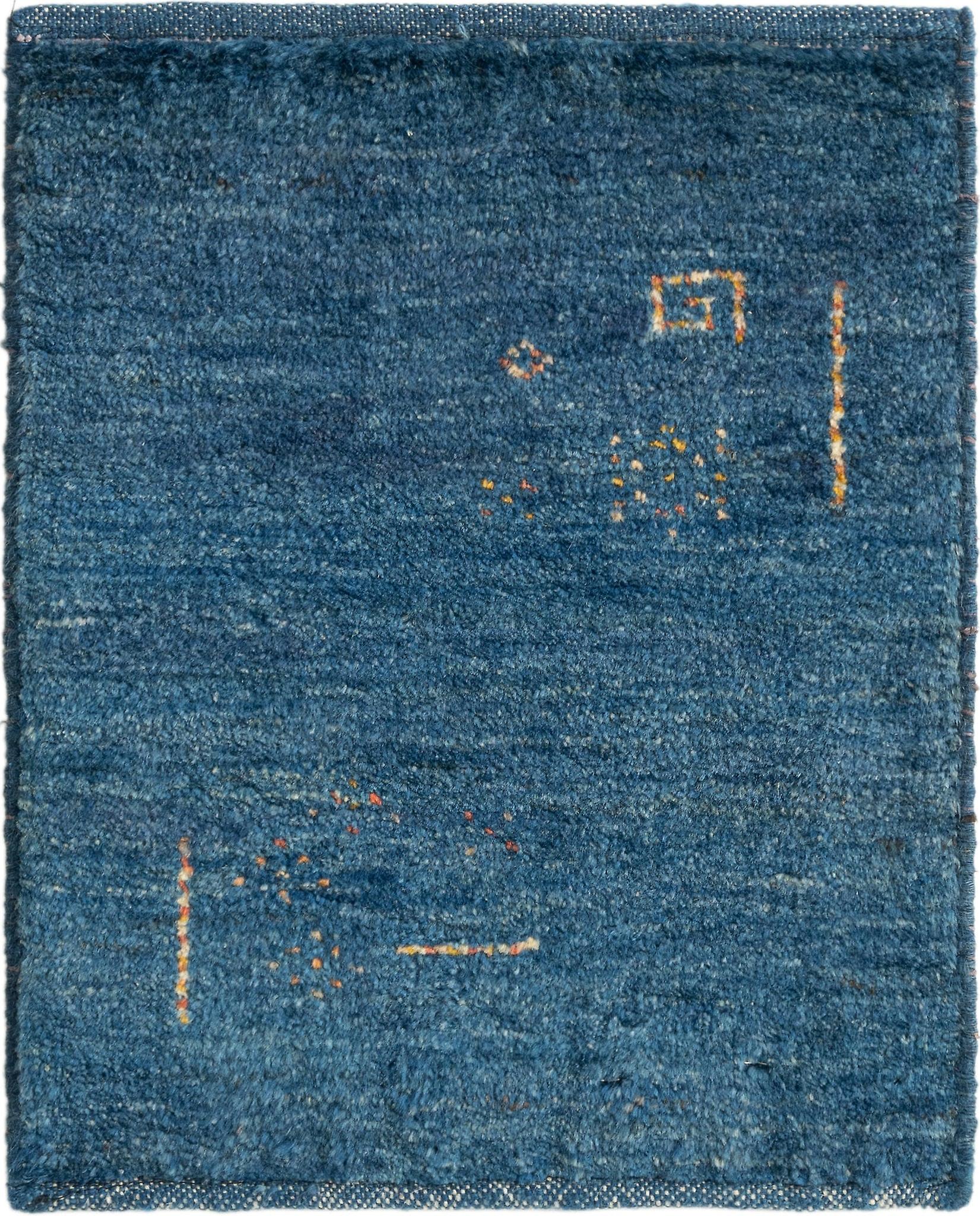 Hadorn Gabbeh 45x50 带蓝色手工制作的中亚地毯