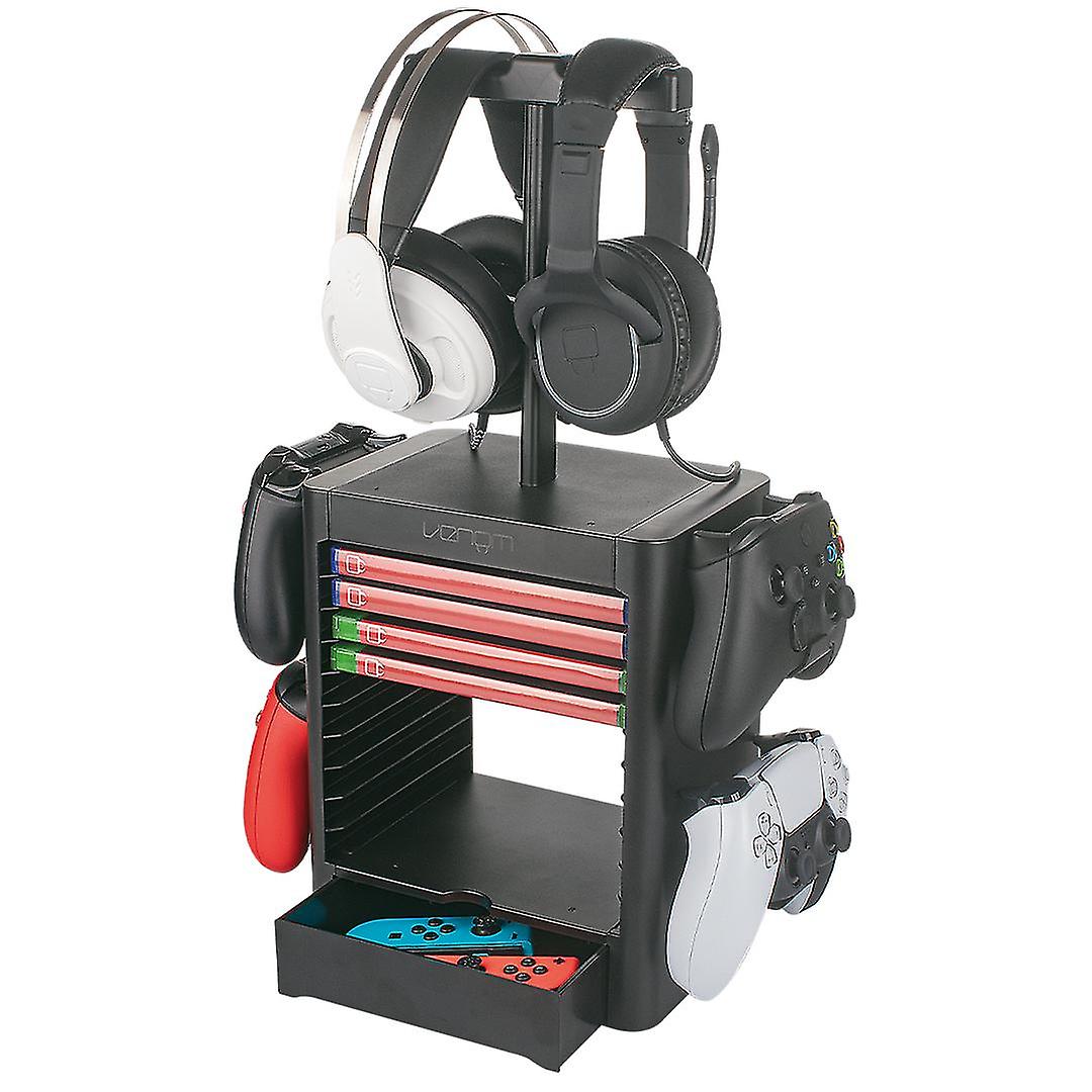 Universal video games and accessories storage tower