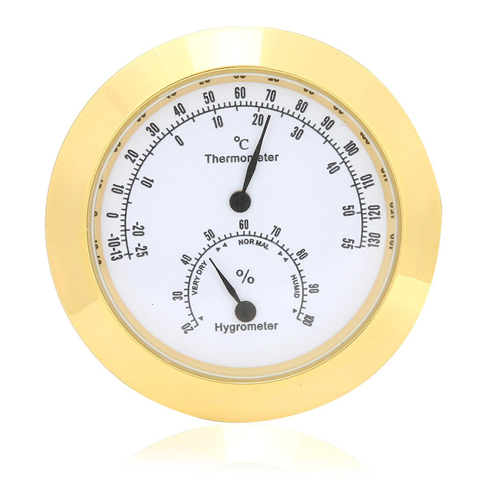 Thermomètre rond et hygromètre pour étui de violon et de guitare (or)