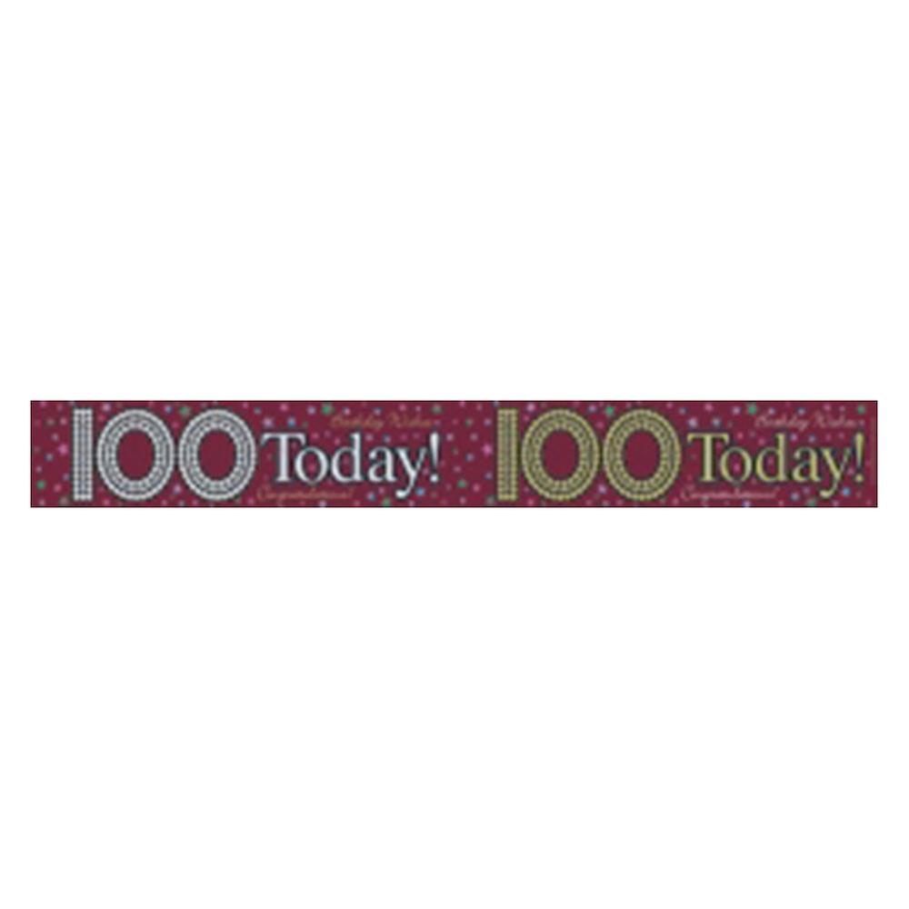 the Expression Factory Happy 100th Banner 2.6m Quality Holographic Polypropylene