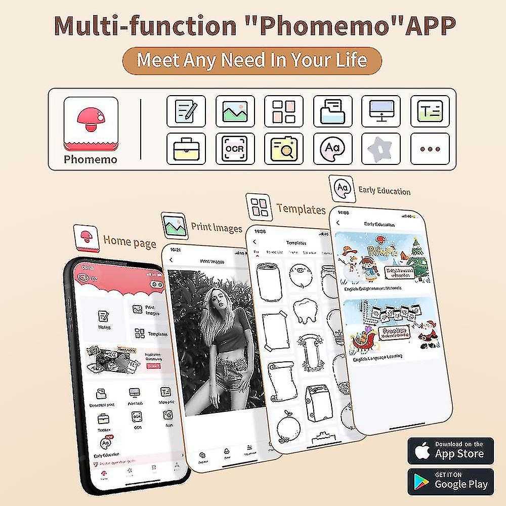 Phomemo T02 Mini Printer Portable Printer Thermal Printing Sticker Wireless Inkless Pocket Printer Self-adhesive Label Printer